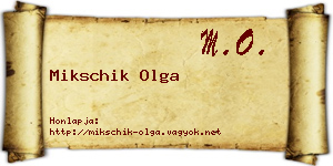 Mikschik Olga névjegykártya